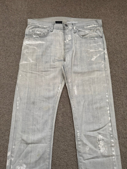 SS09 Dior Homme by Kris Van Assche Paint Splatter Denim Jeans