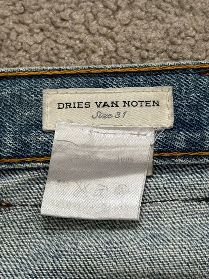 FW12 Dries Van Noten Runway "Cummerbund" Waxed Denim Jeans