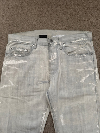 SS09 Dior Homme by Kris Van Assche Paint Splatter Denim Jeans