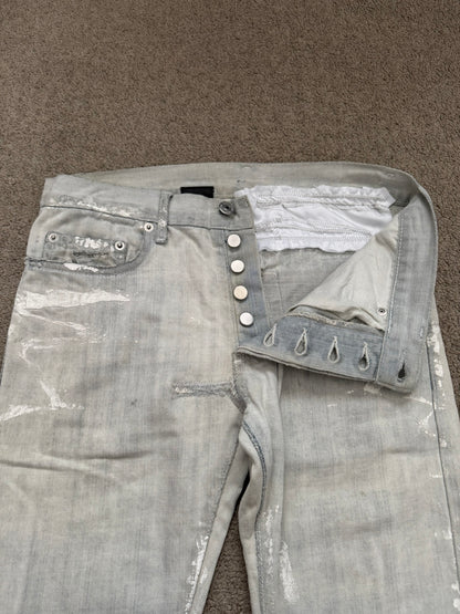 SS09 Dior Homme by Kris Van Assche Paint Splatter Denim Jeans