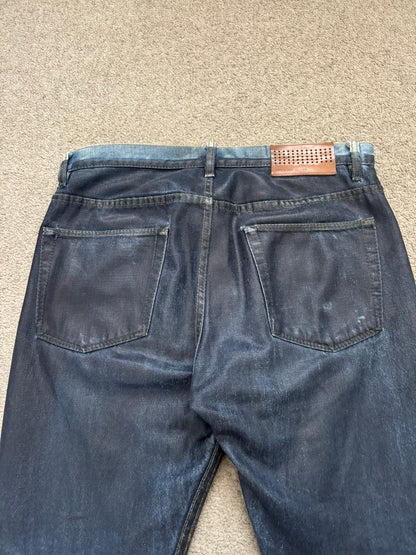 FW12 Dries Van Noten Runway "Cummerbund" Waxed Denim Jeans