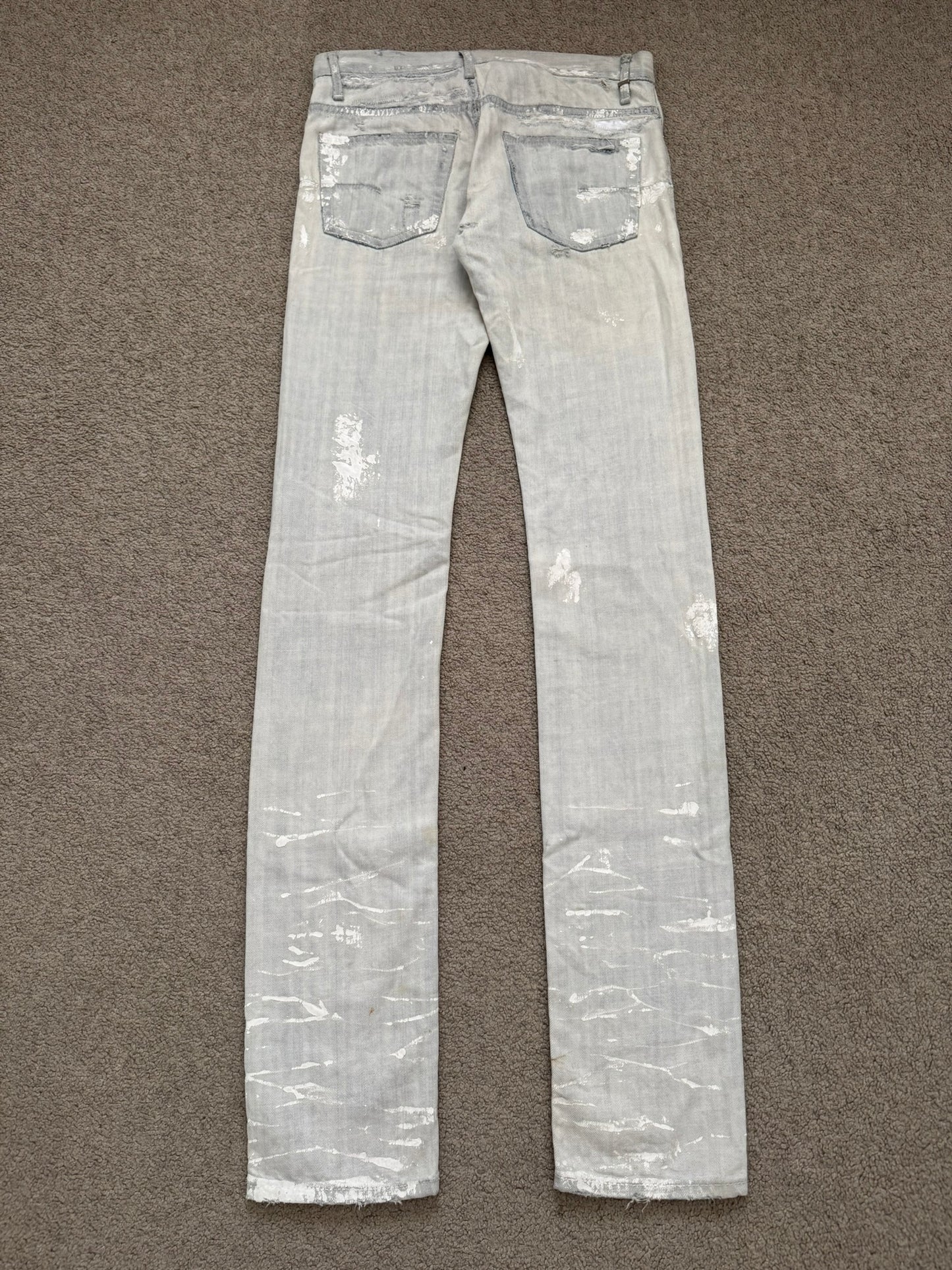 SS09 Dior Homme by Kris Van Assche Paint Splatter Denim Jeans