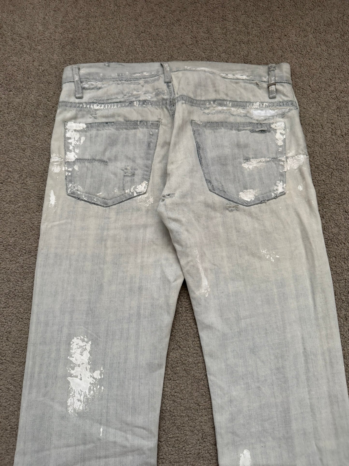 SS09 Dior Homme by Kris Van Assche Paint Splatter Denim Jeans