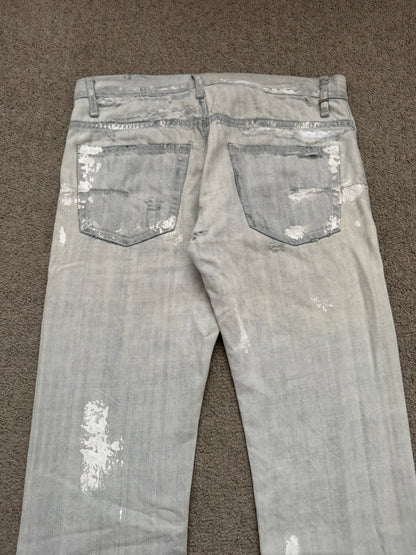 SS09 Dior Homme by Kris Van Assche Paint Splatter Denim Jeans