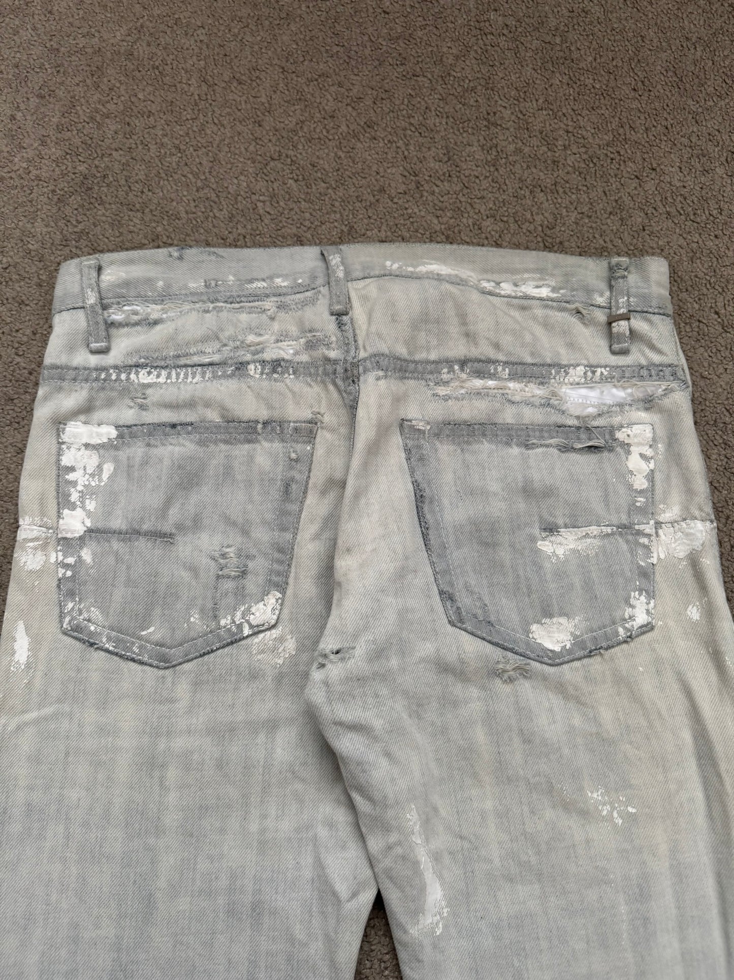 SS09 Dior Homme by Kris Van Assche Paint Splatter Denim Jeans