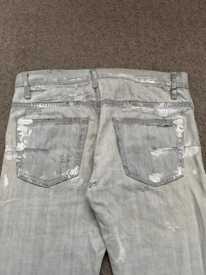 SS09 Dior Homme by Kris Van Assche Paint Splatter Denim Jeans