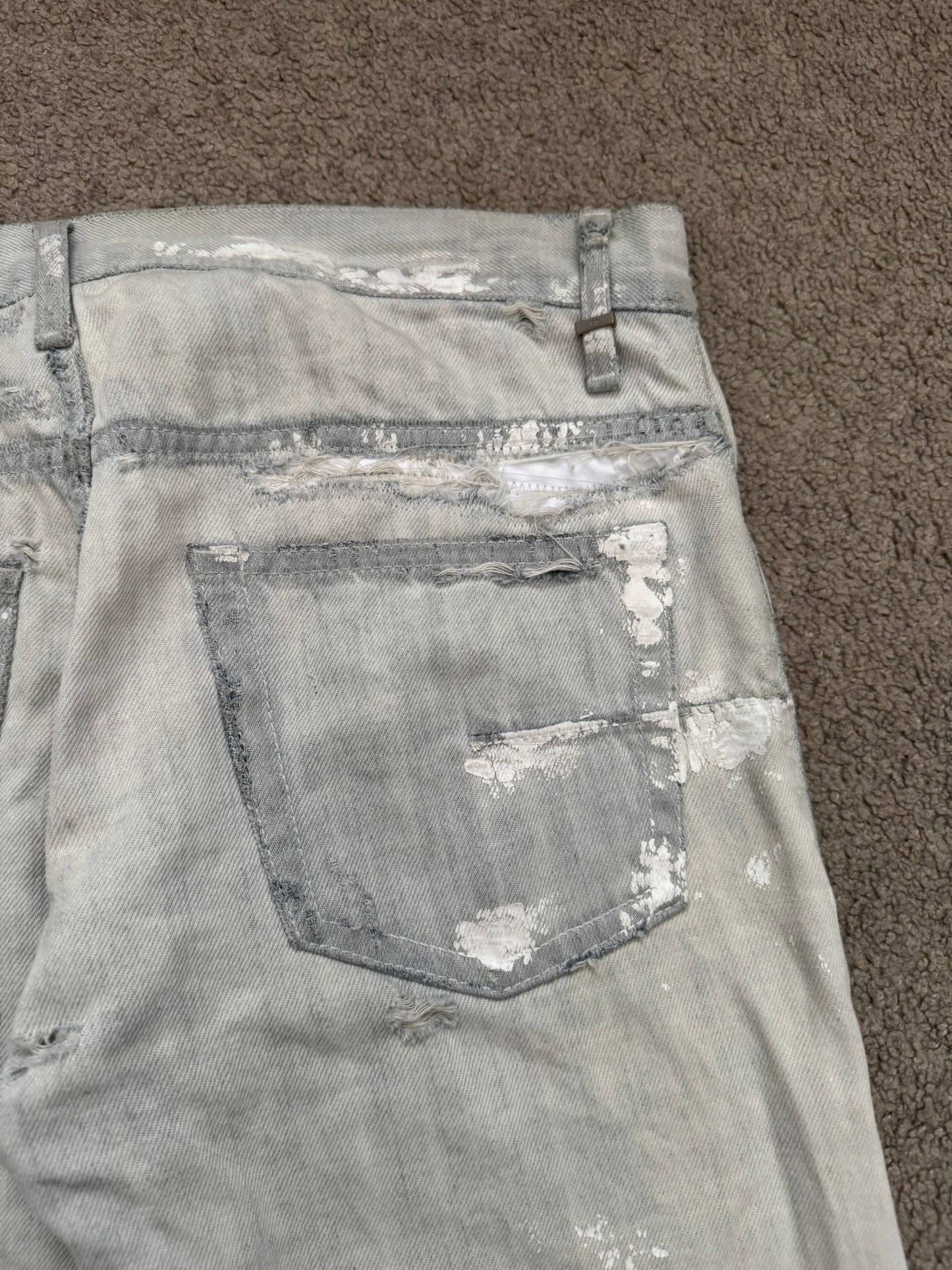 SS09 Dior Homme by Kris Van Assche Paint Splatter Denim Jeans