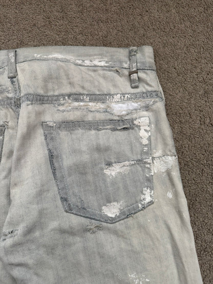 SS09 Dior Homme by Kris Van Assche Paint Splatter Denim Jeans