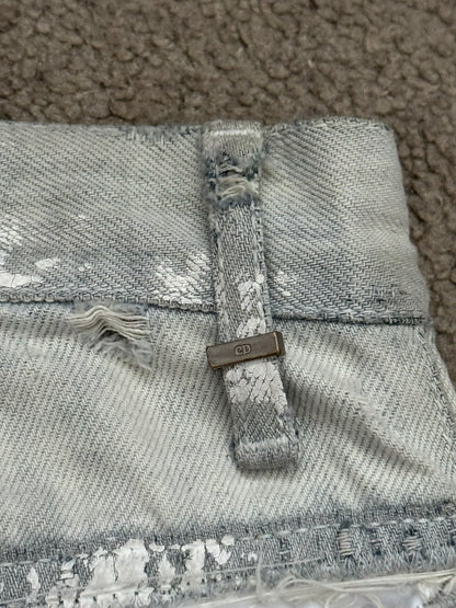 SS09 Dior Homme by Kris Van Assche Paint Splatter Denim Jeans