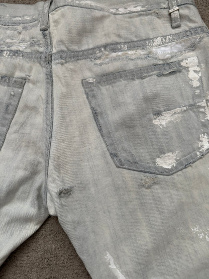 SS09 Dior Homme by Kris Van Assche Paint Splatter Denim Jeans