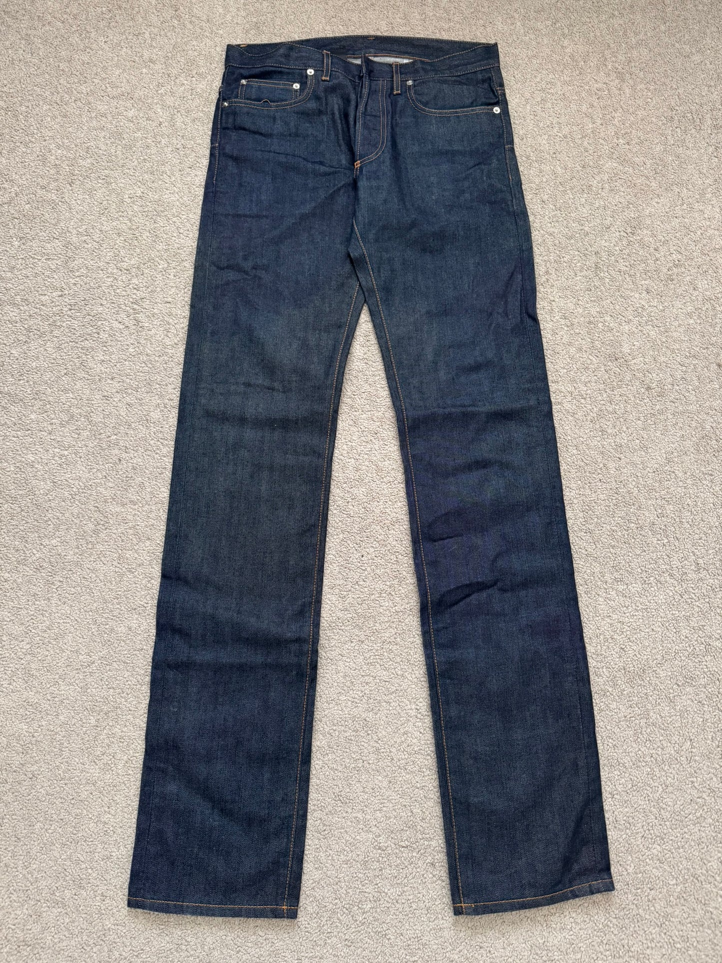 SS11 Dior Homme by Kris Van Assche Blue Indigo Raw Denim Jeans