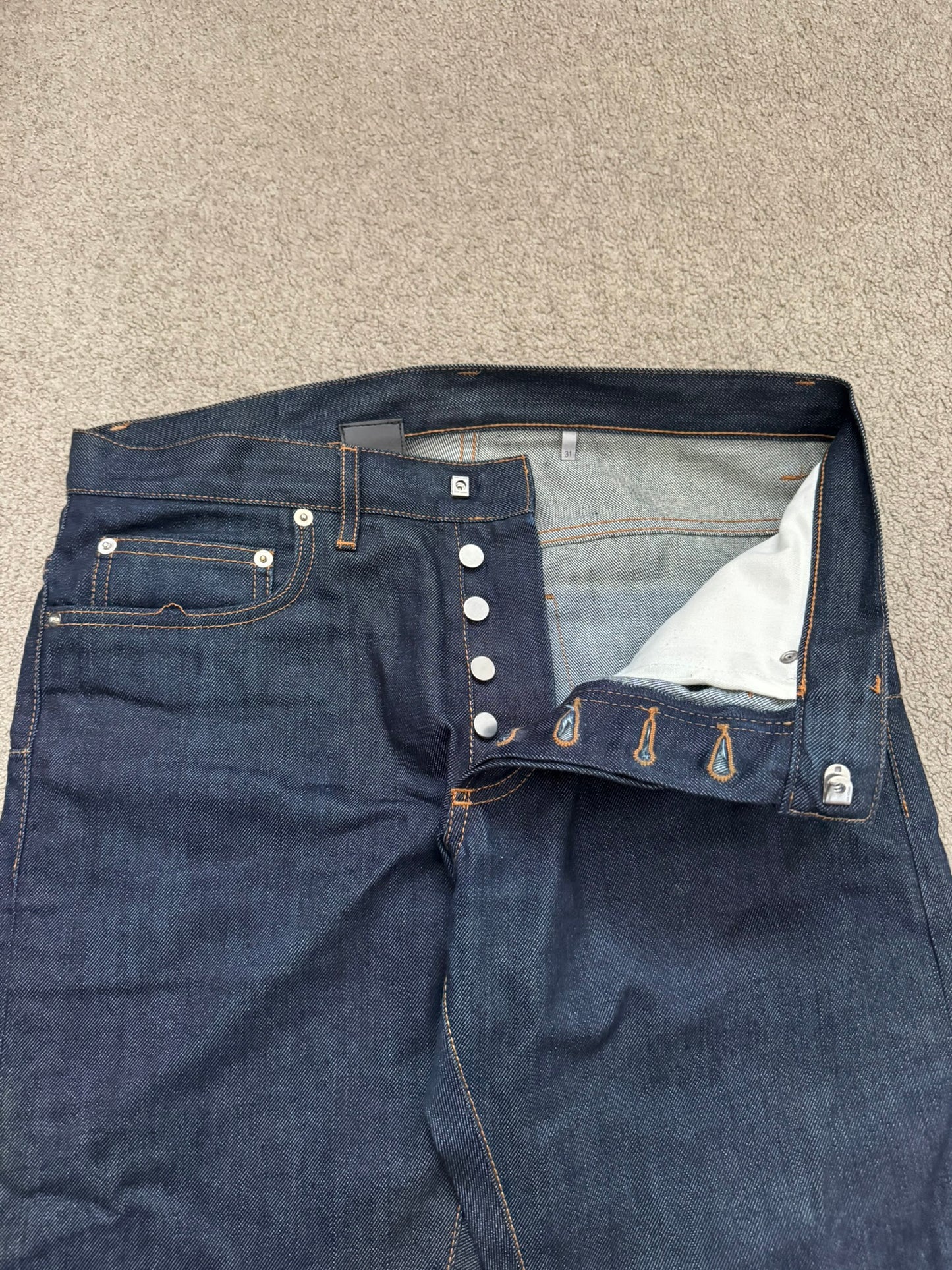 SS11 Dior Homme by Kris Van Assche Blue Indigo Raw Denim Jeans