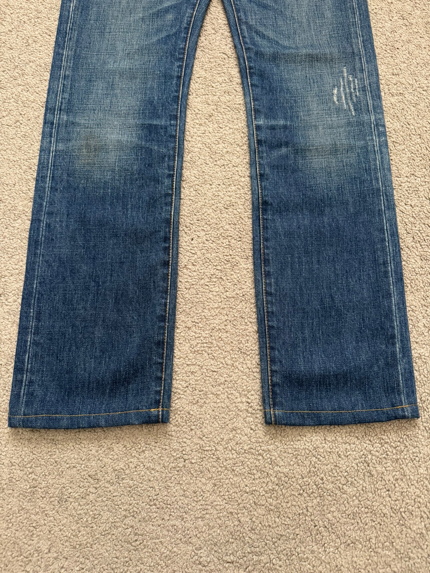 AW06 Dior Homme by Hedi Slimane MIJ Clawmark Blue Denim Jeans