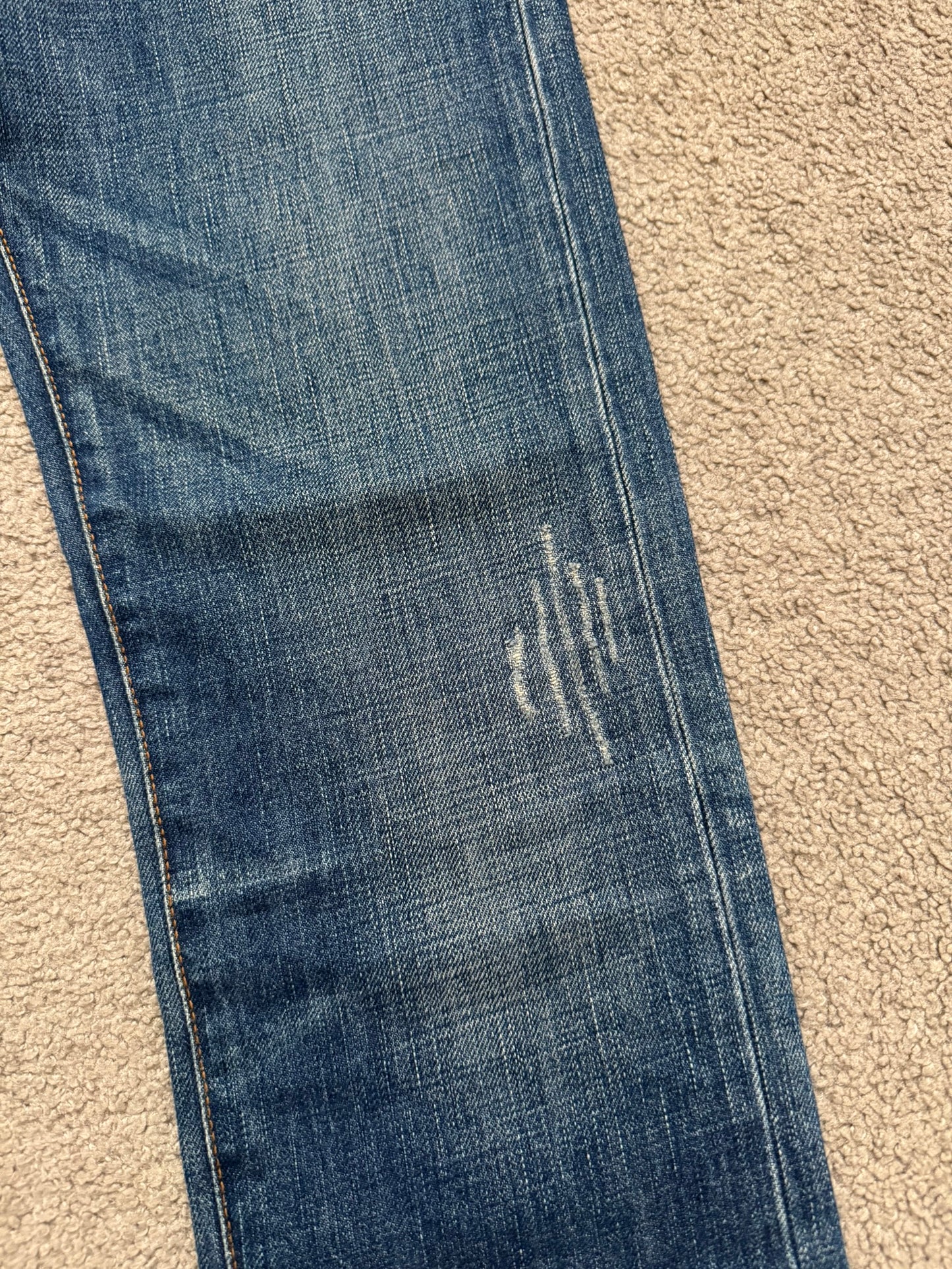 AW06 Dior Homme by Hedi Slimane MIJ Clawmark Blue Denim Jeans