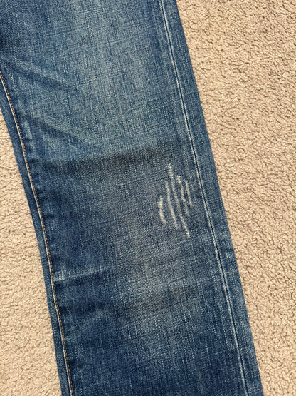AW06 Dior Homme by Hedi Slimane MIJ Clawmark Blue Denim Jeans
