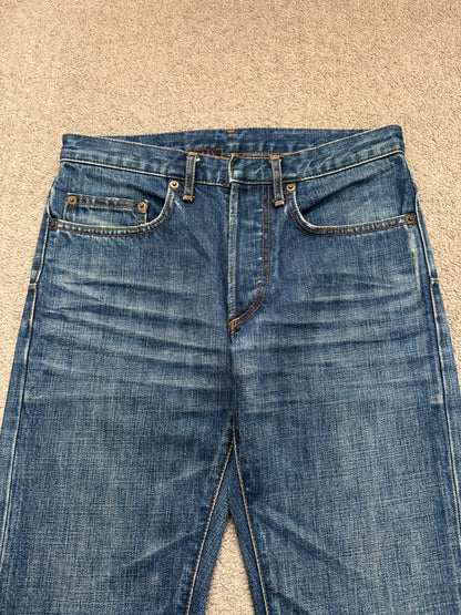 AW06 Dior Homme by Hedi Slimane MIJ Clawmark Blue Denim Jeans