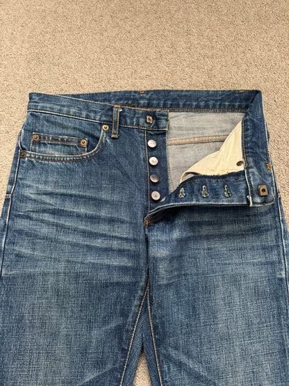 AW06 Dior Homme by Hedi Slimane MIJ Clawmark Blue Denim Jeans