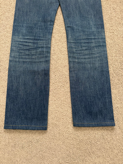 AW06 Dior Homme by Hedi Slimane MIJ Clawmark Blue Denim Jeans