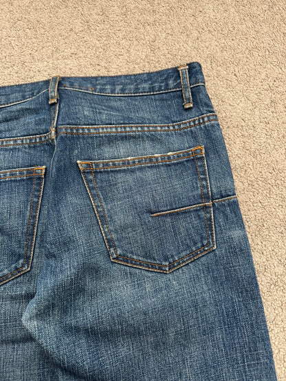 AW06 Dior Homme by Hedi Slimane MIJ Clawmark Blue Denim Jeans