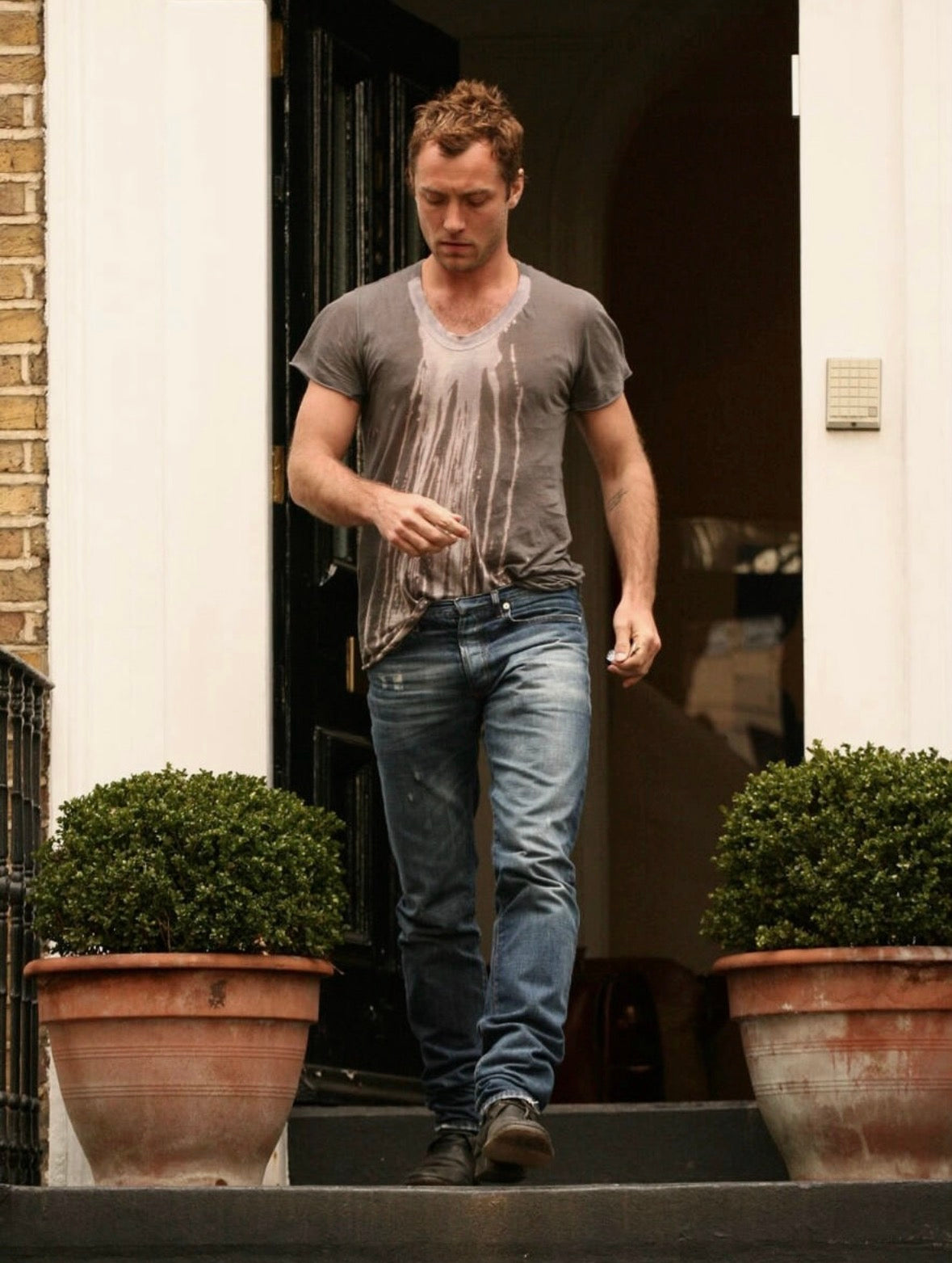 AW06 Dior Homme by Hedi Slimane Dust Wash Distressed Denim Jeans