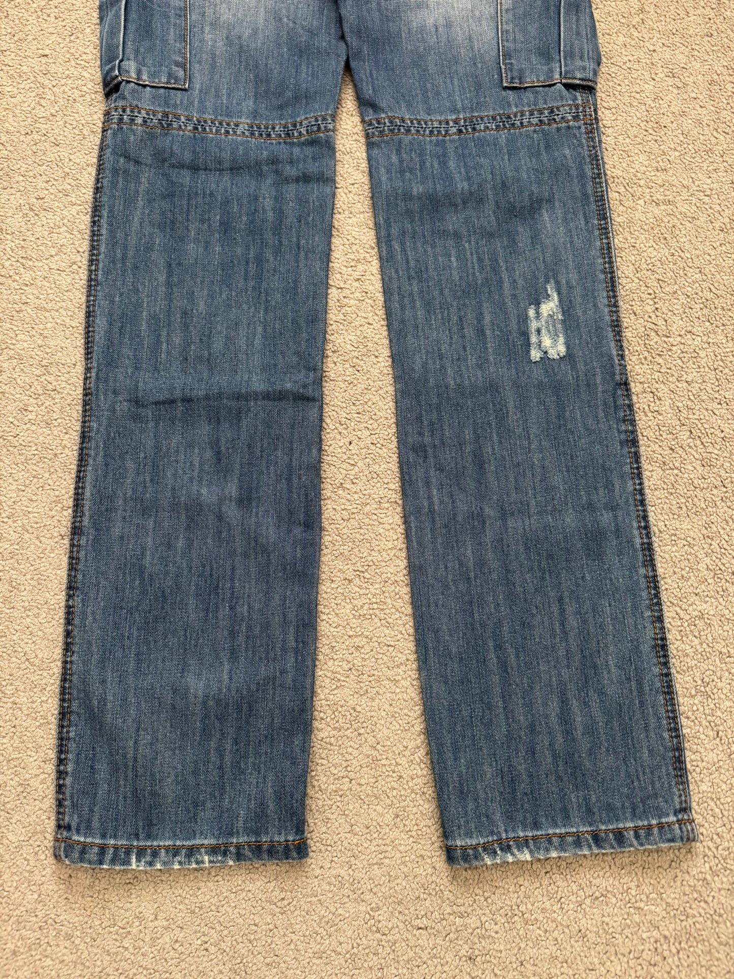 SS10 Balmain by Christophe Decarnin Distressed Cargo Denim Jeans