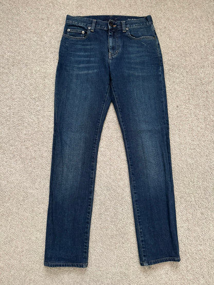 FW16 Saint Laurent by Hedi Slimane Dirty Blue D02 Denim Jeans