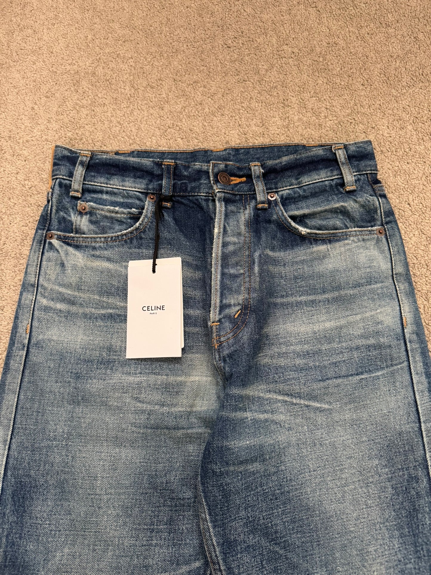 FW21 Celine by Hedi Slimane "Kurt" Distressed Denim Jeans