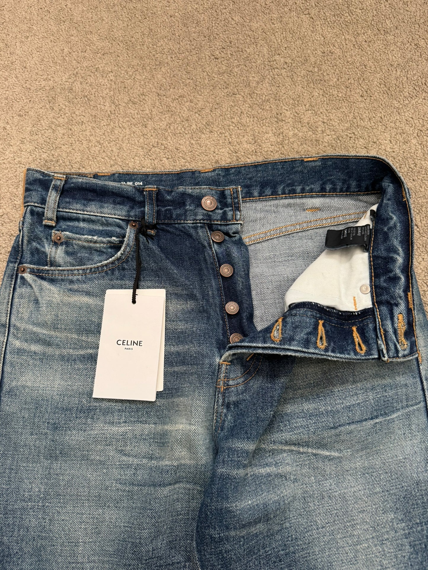 FW21 Celine by Hedi Slimane "Kurt" Distressed Denim Jeans