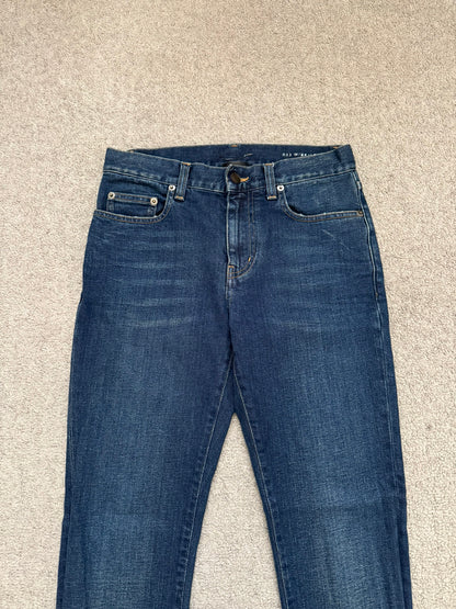 FW16 Saint Laurent by Hedi Slimane Dirty Blue D02 Denim Jeans