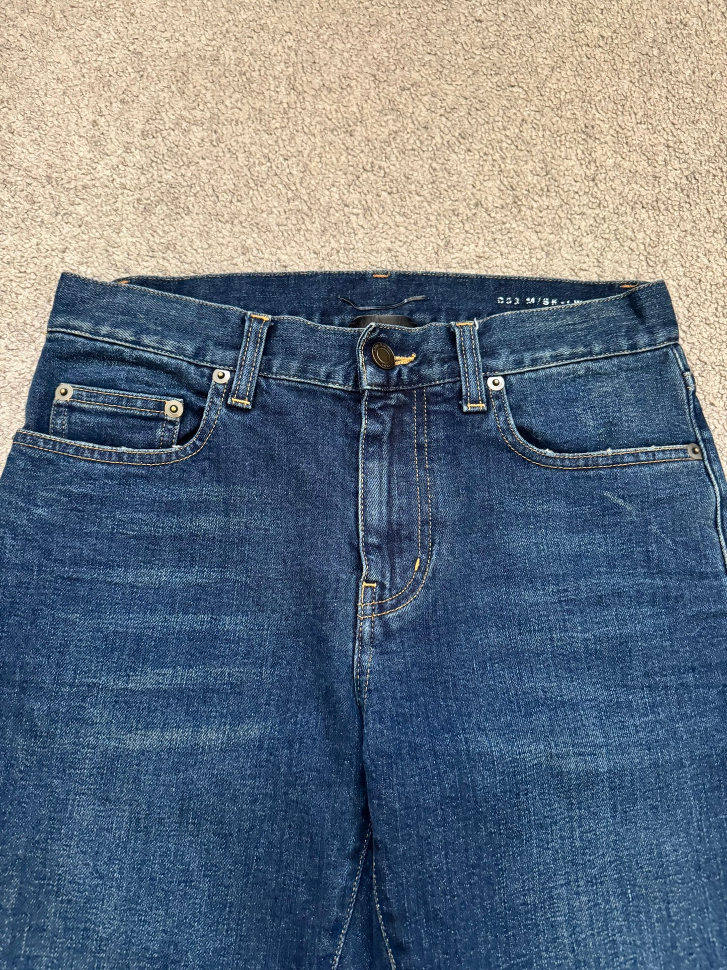 FW16 Saint Laurent by Hedi Slimane Dirty Blue D02 Denim Jeans