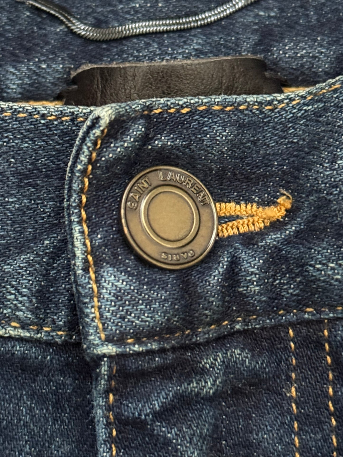 FW16 Saint Laurent by Hedi Slimane Dirty Blue D02 Denim Jeans