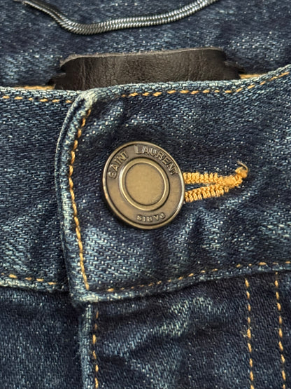 FW16 Saint Laurent by Hedi Slimane Dirty Blue D02 Denim Jeans