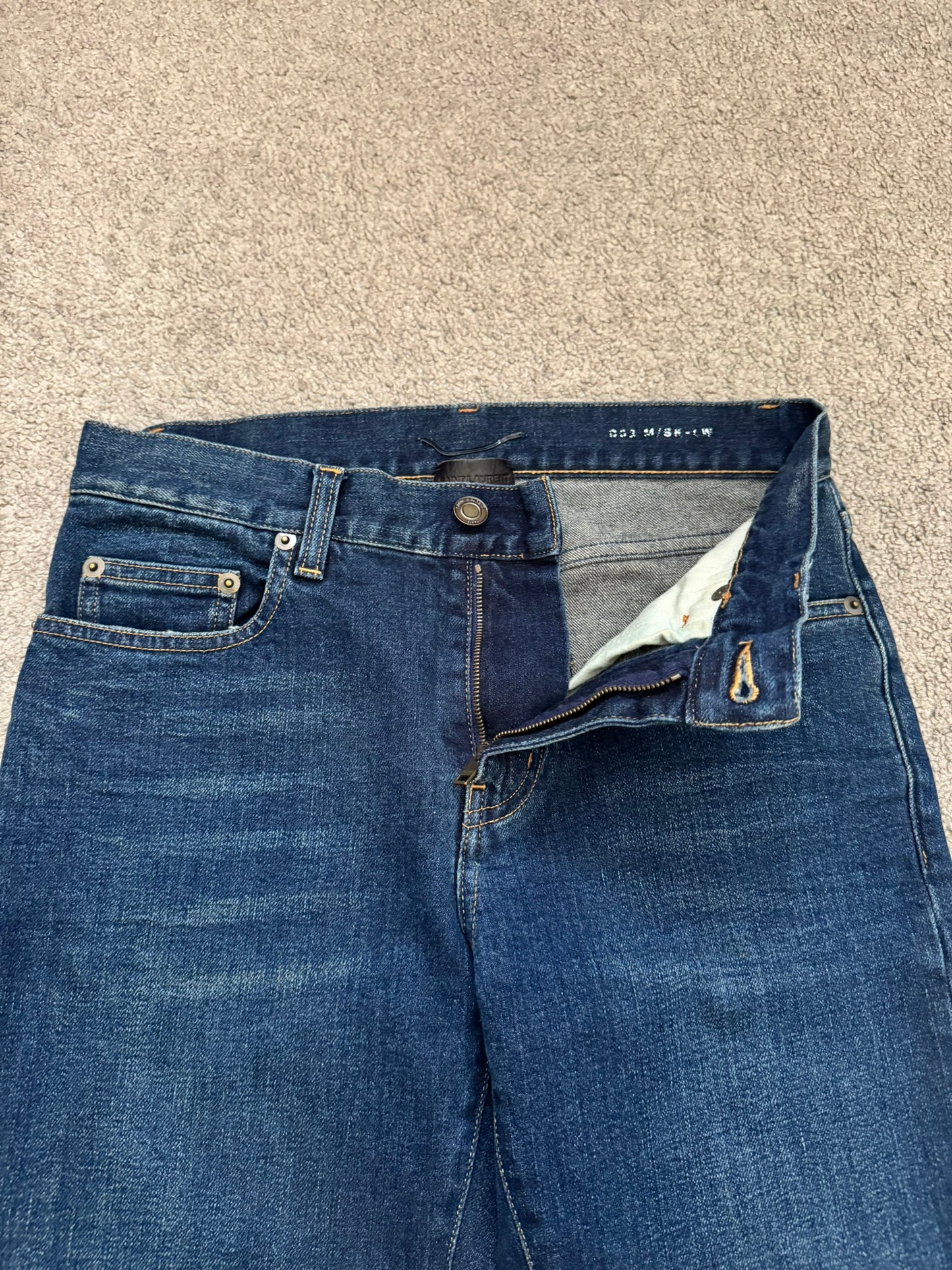 FW16 Saint Laurent by Hedi Slimane Dirty Blue D02 Denim Jeans