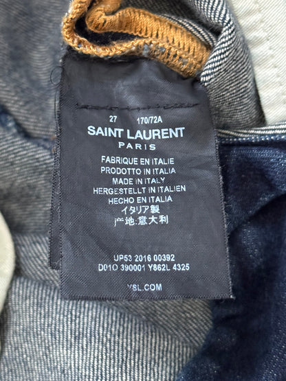 FW16 Saint Laurent by Hedi Slimane Dirty Blue D02 Denim Jeans