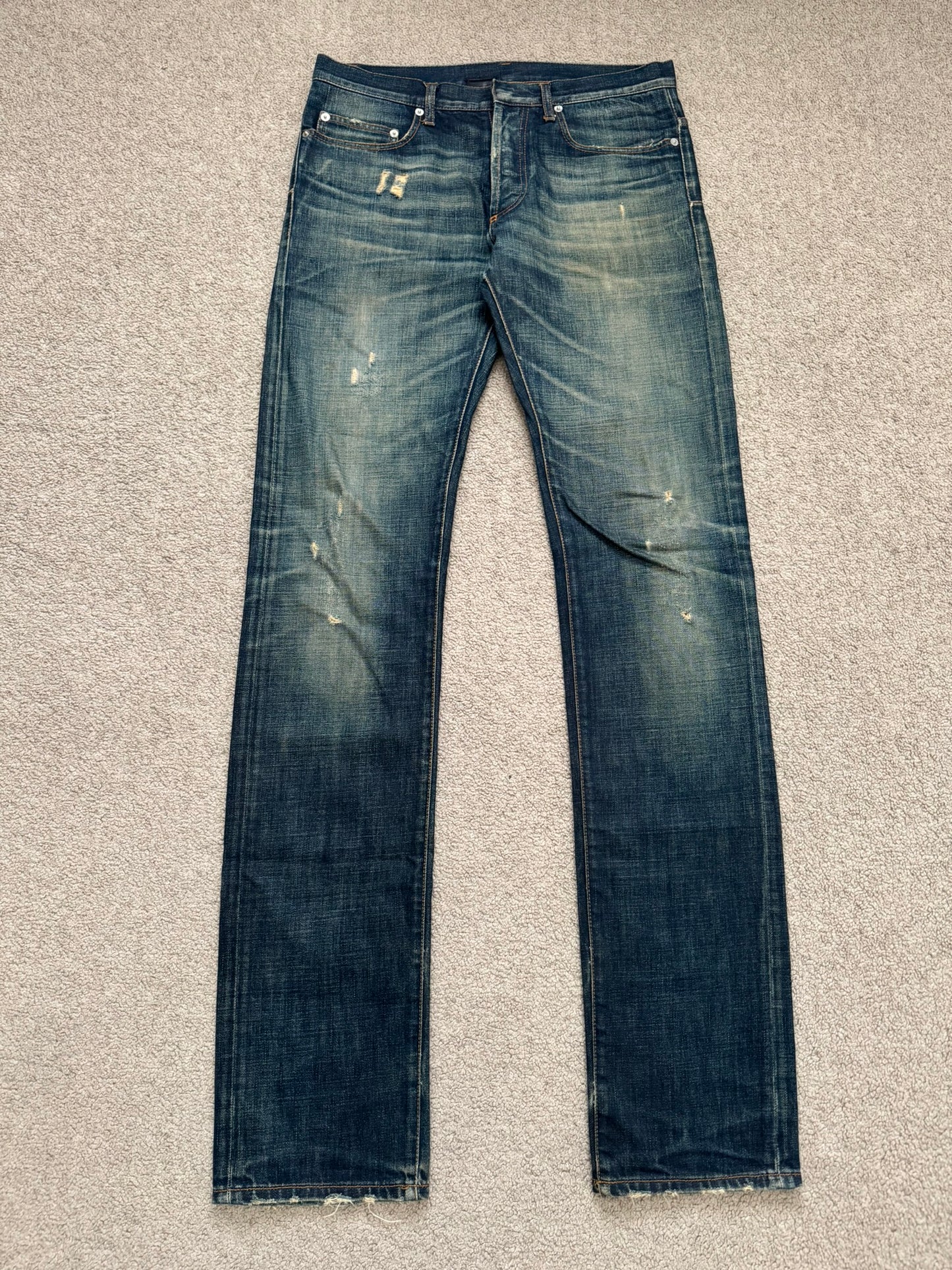 AW06 Dior Homme by Hedi Slimane Dust Wash Distressed Denim Jeans