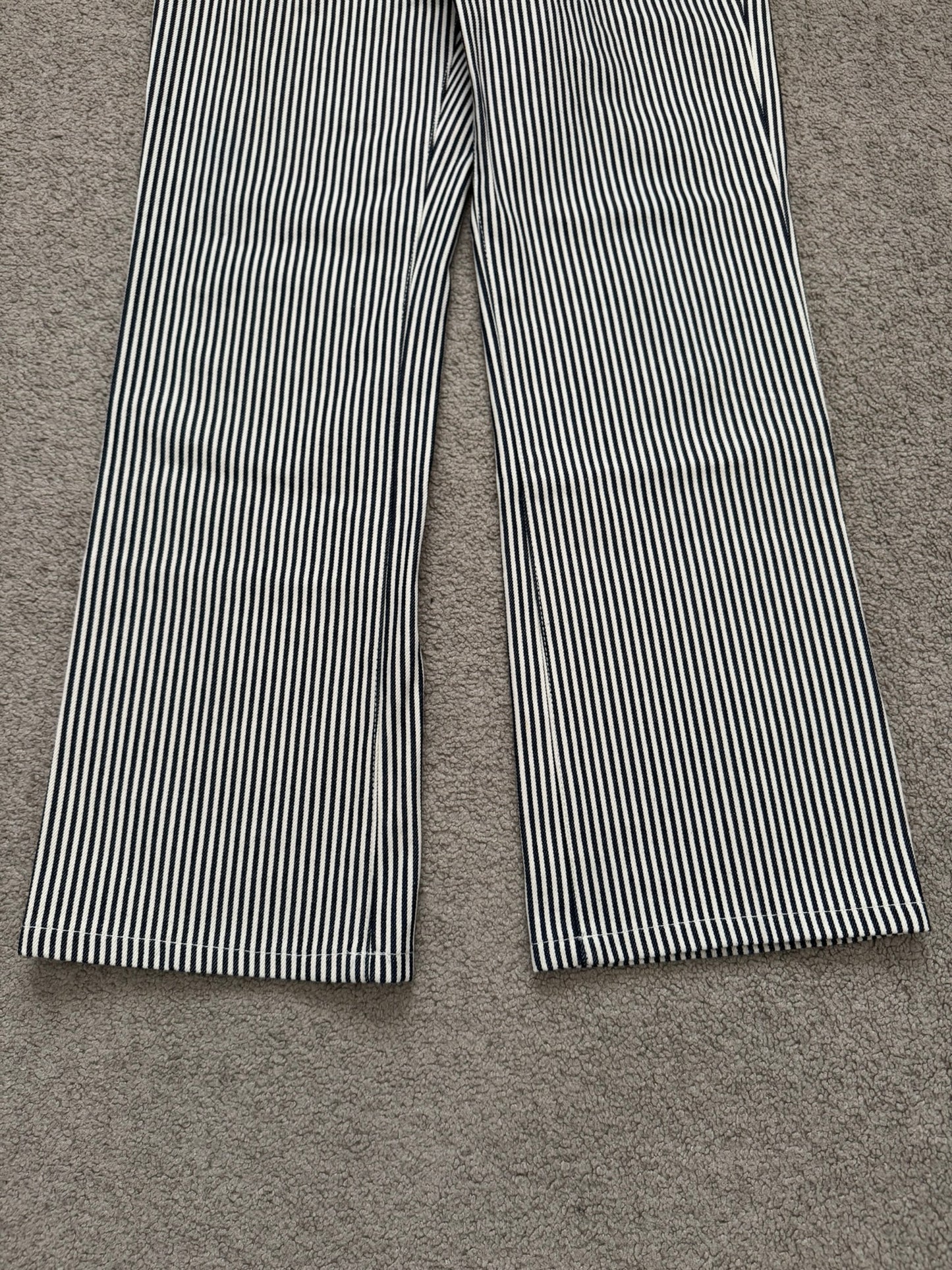 SS20 Celine by Hedi Slimane Hickory Striped Serge Flared Denim Jeans
