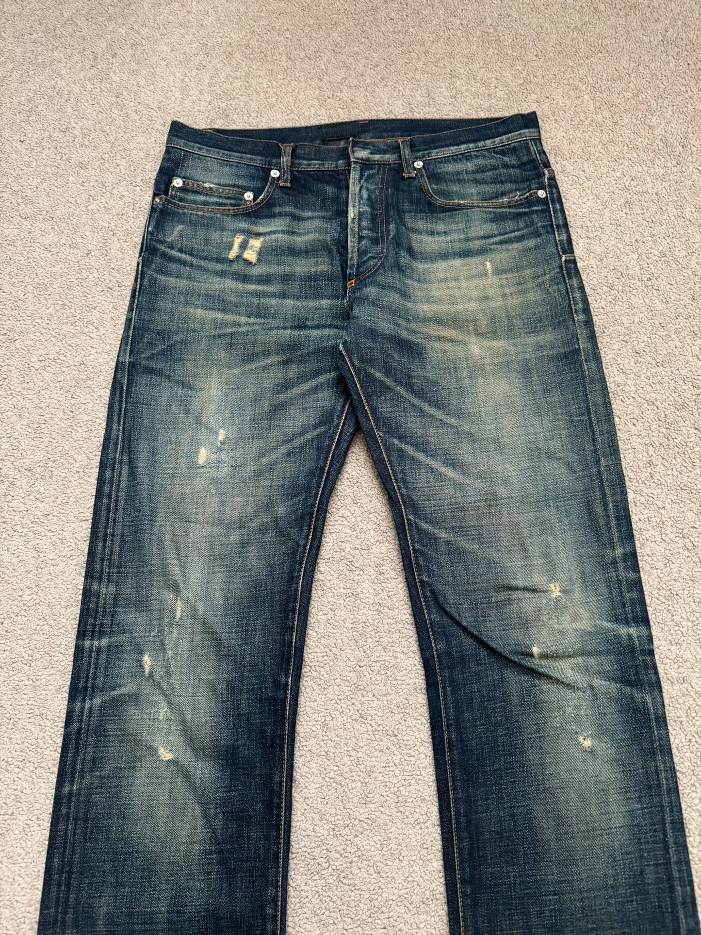 AW06 Dior Homme by Hedi Slimane Dust Wash Distressed Denim Jeans