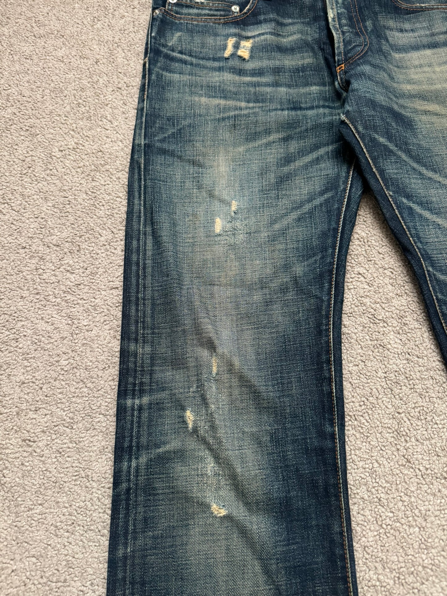 AW06 Dior Homme by Hedi Slimane Dust Wash Distressed Denim Jeans