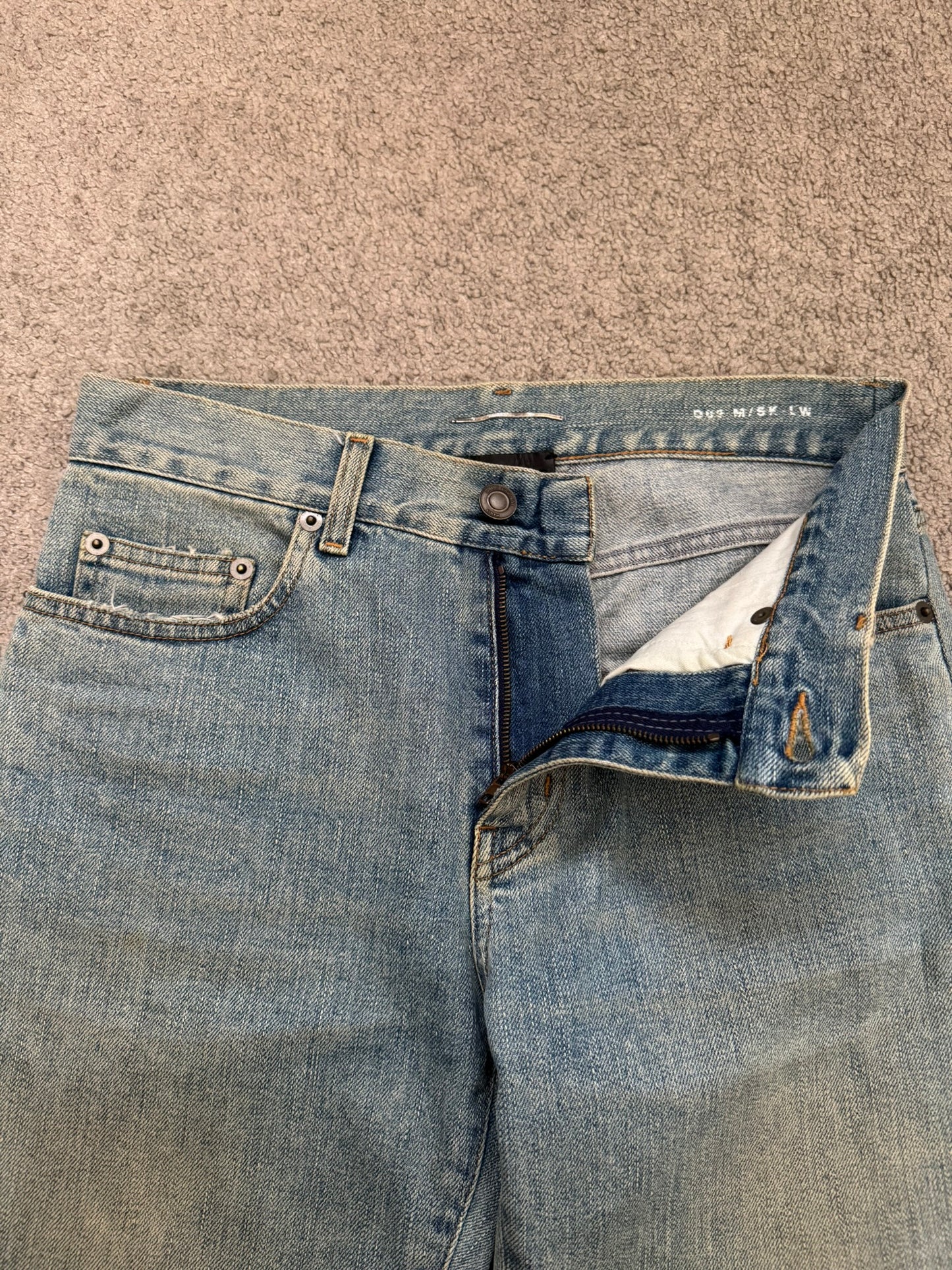 FW15 Saint Laurent by Hedi Slimane Mudwash Knee Slit D02 Denim Jeans