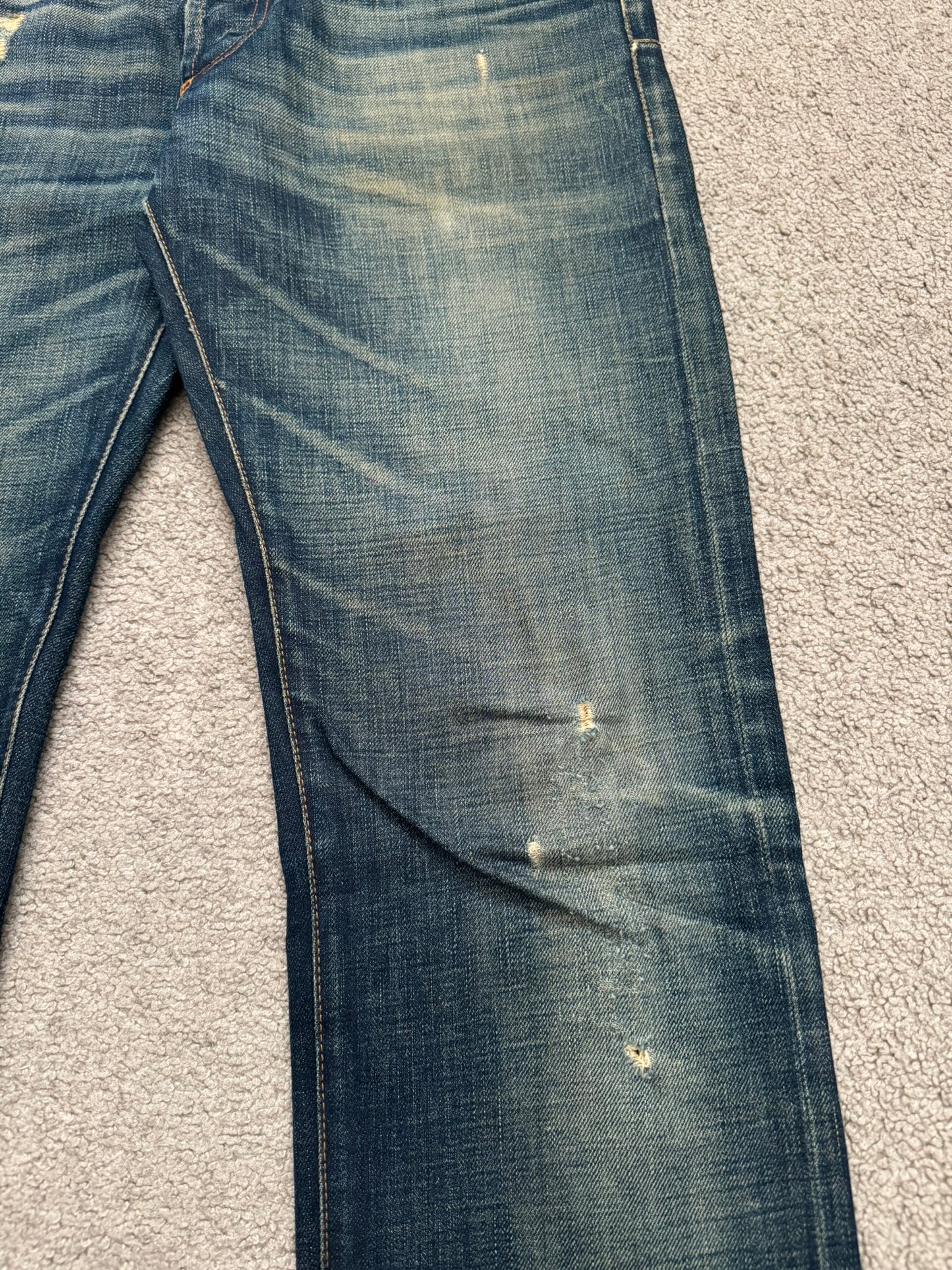 AW06 Dior Homme by Hedi Slimane Dust Wash Distressed Denim Jeans