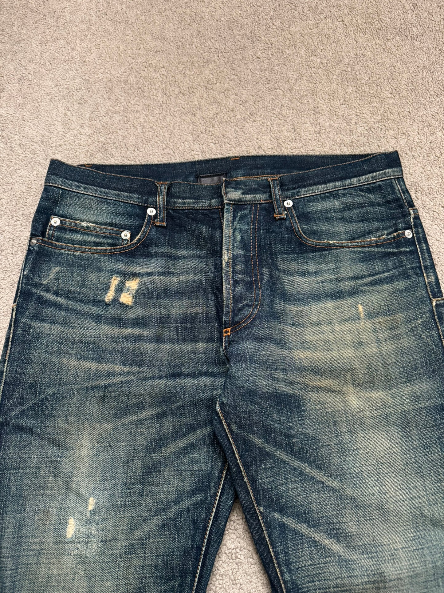 AW06 Dior Homme by Hedi Slimane Dust Wash Distressed Denim Jeans