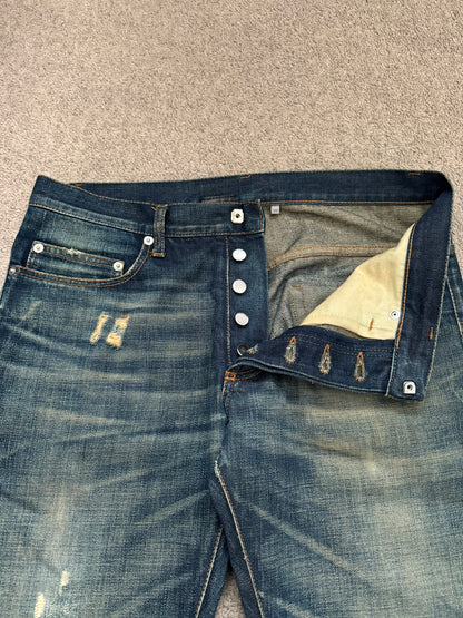 AW06 Dior Homme by Hedi Slimane Dust Wash Distressed Denim Jeans