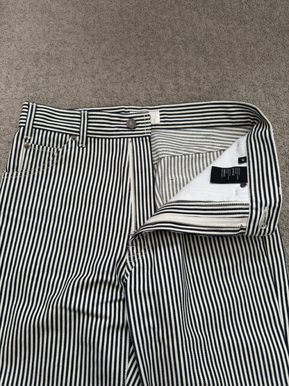 SS20 Celine by Hedi Slimane Hickory Striped Serge Flared Denim Jeans