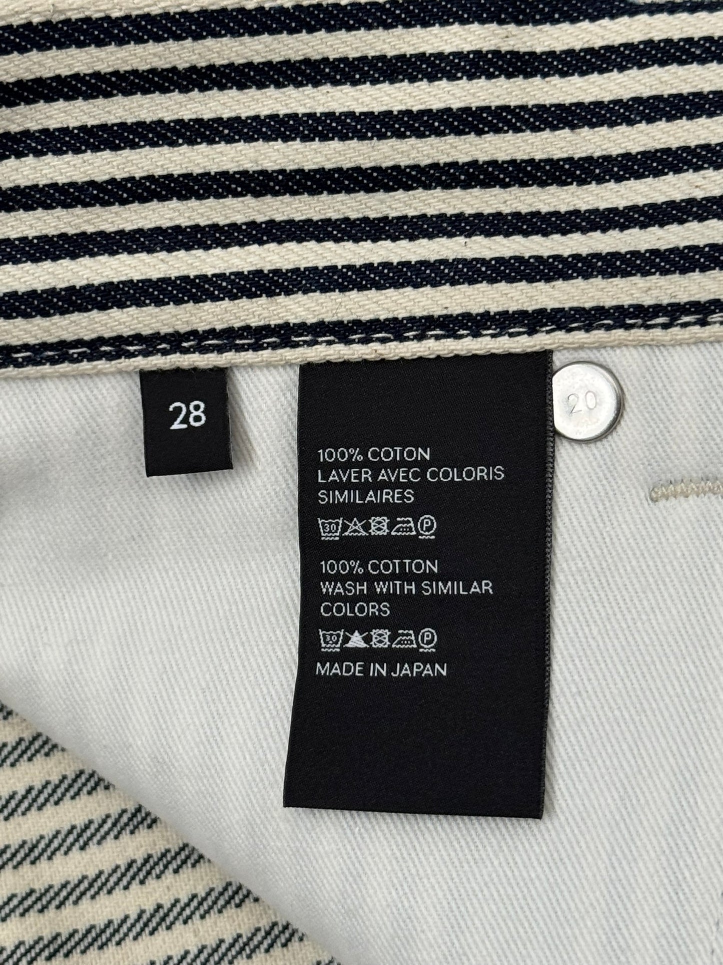 SS20 Celine by Hedi Slimane Hickory Striped Serge Flared Denim Jeans