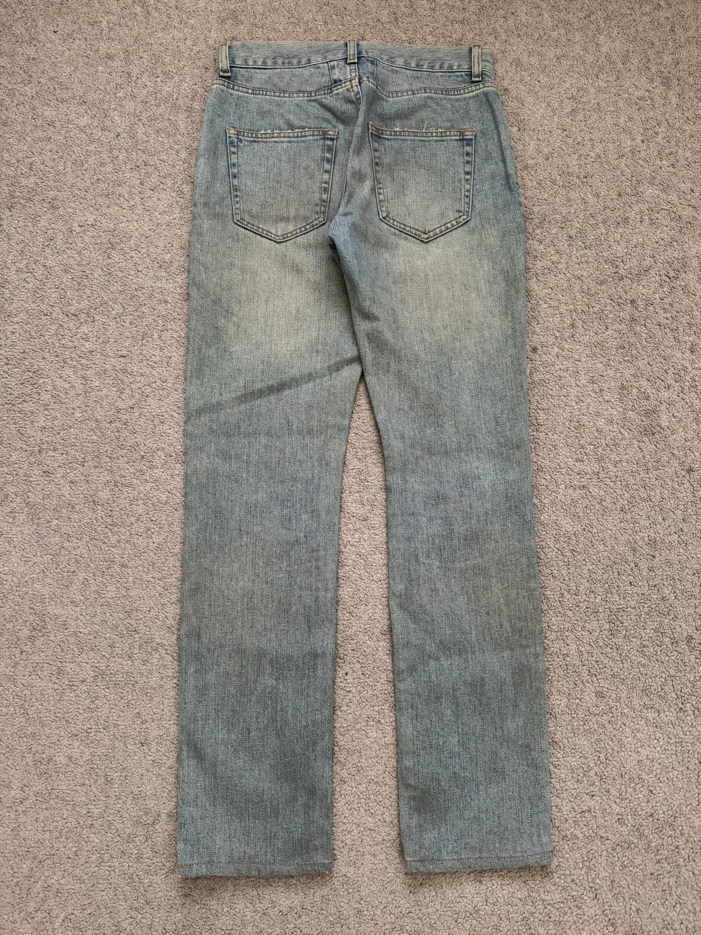 FW15 Saint Laurent by Hedi Slimane Mudwash Knee Slit D02 Denim Jeans