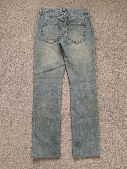 FW15 Saint Laurent by Hedi Slimane Mudwash Knee Slit D02 Denim Jeans