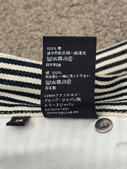 SS20 Celine by Hedi Slimane Hickory Striped Serge Flared Denim Jeans