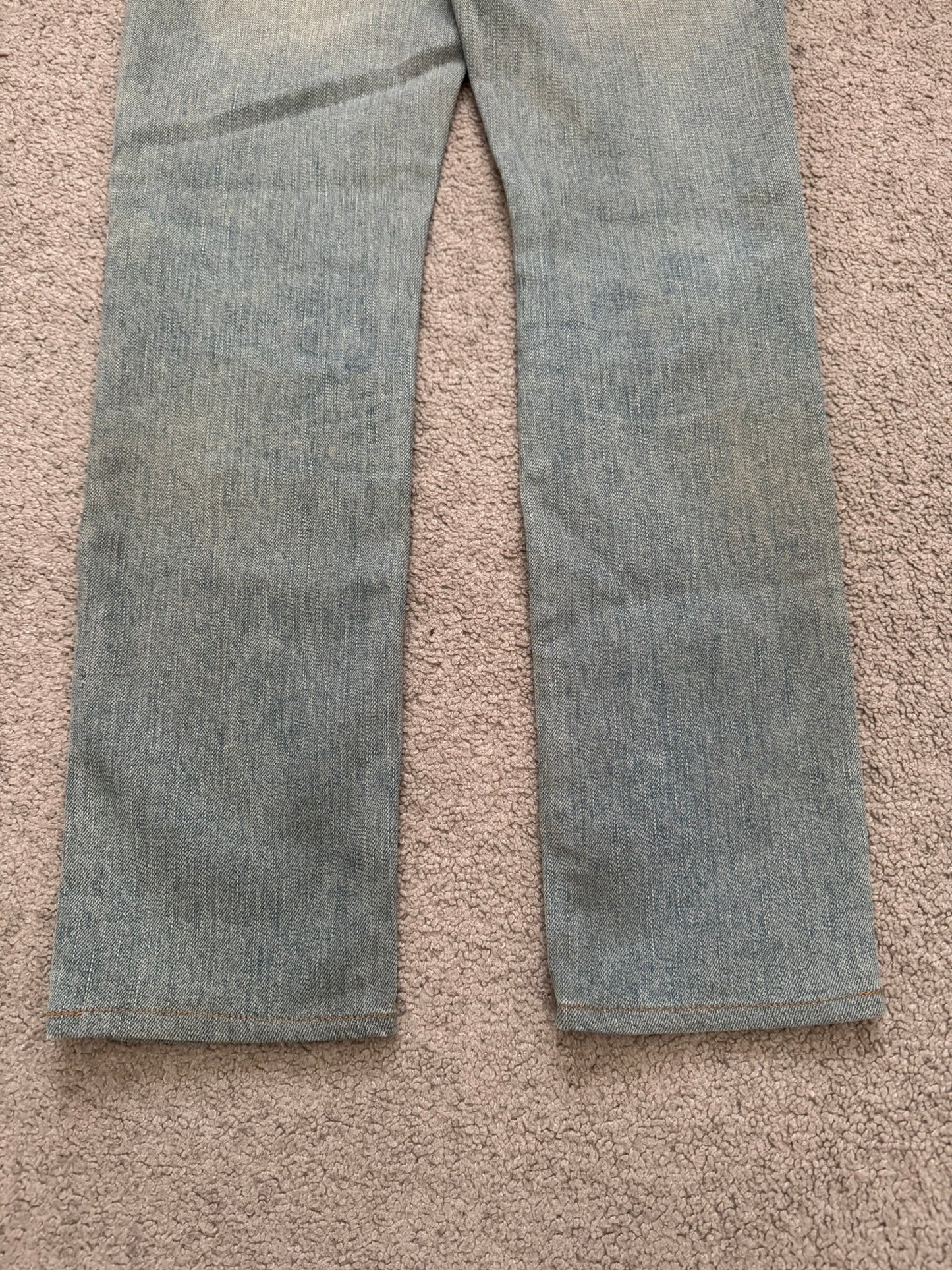 FW15 Saint Laurent by Hedi Slimane Mudwash Knee Slit D02 Denim Jeans