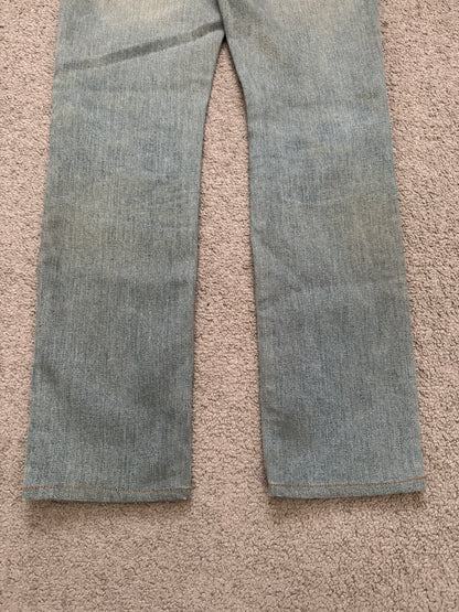 FW15 Saint Laurent by Hedi Slimane Mudwash Knee Slit D02 Denim Jeans