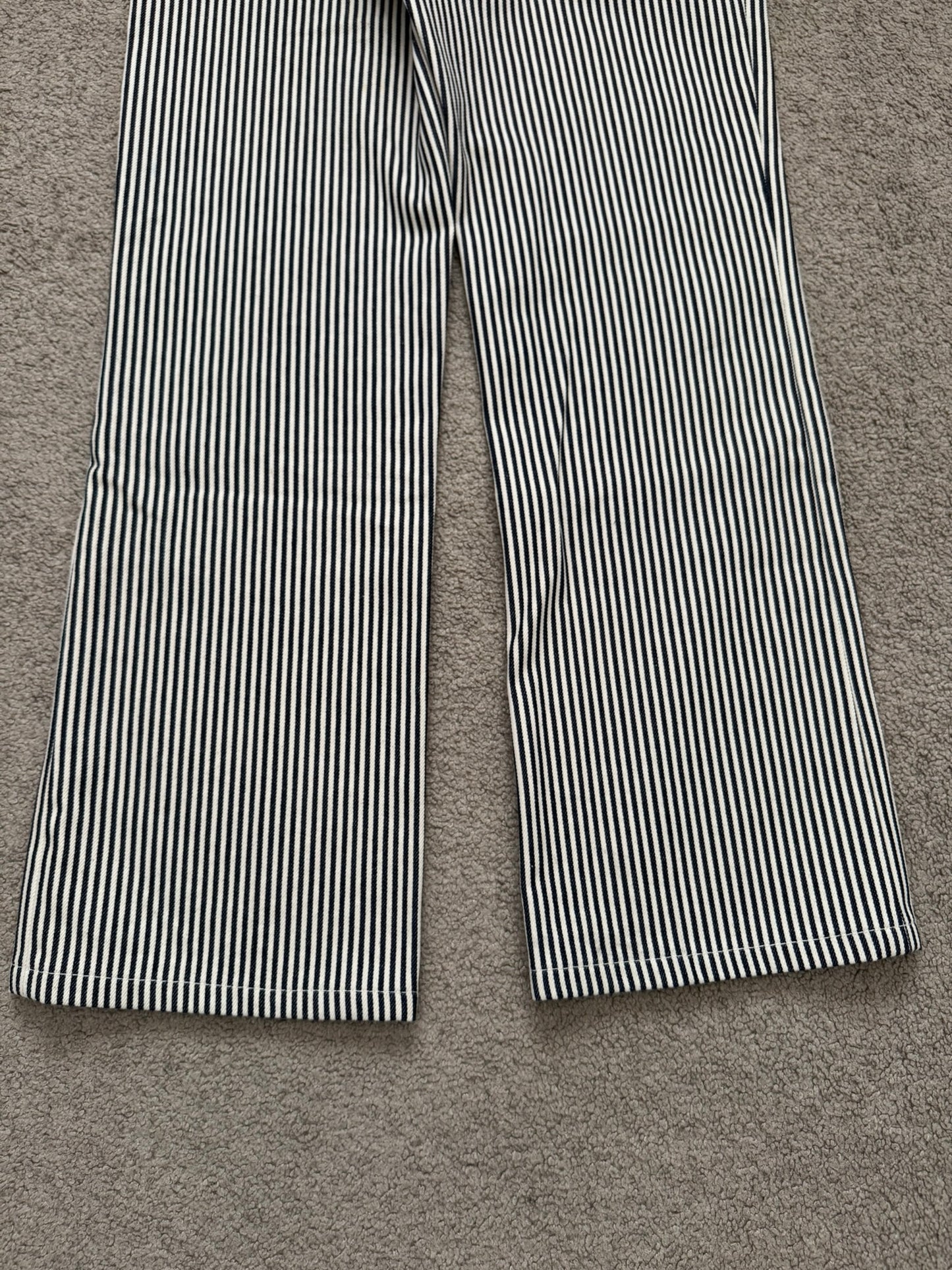 SS20 Celine by Hedi Slimane Hickory Striped Serge Flared Denim Jeans